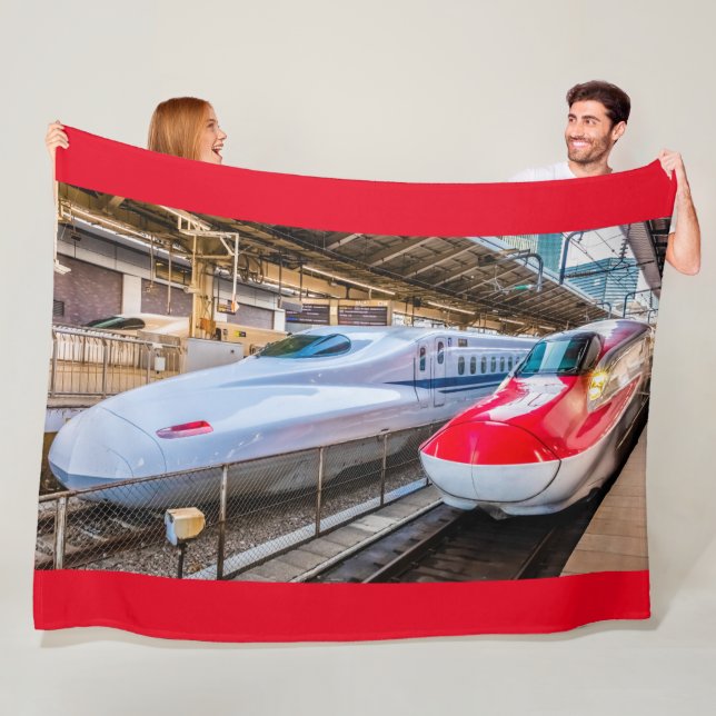 Two Shinkansen at the Tokyo Station Fleece Blanket (In Situ)