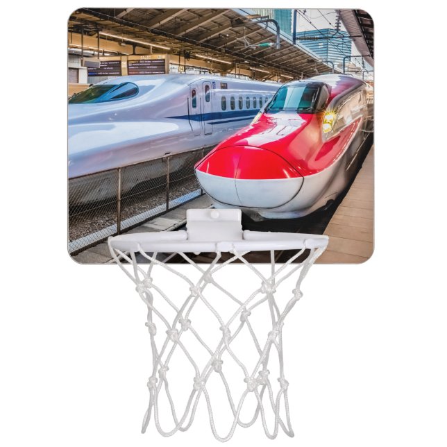 Two Shinkansen at the Tokyo Station Mini Basketball Hoop (Front)