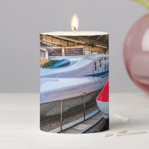 Two Shinkansen at the Tokyo Station Pillar Candle
