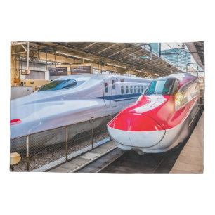 Two Shinkansen at the Tokyo Station Pillow Case
