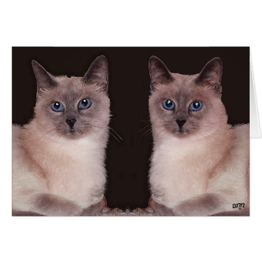 Two Siamese Cats Cards (Front Horizontal)
