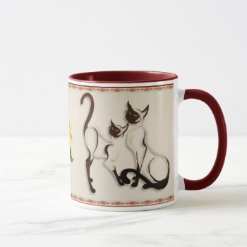 Two Siamese Cats Mugs by Lotacats at Zazzle