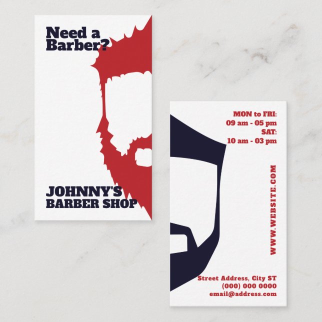 Two side before and after barber  business card (Front/Back)