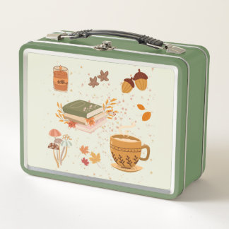 Two Side Cozy Fall Metal Lunch Box