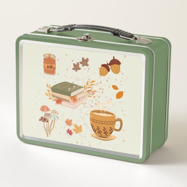 Two Side Cozy Fall Metal Lunch Box (Front)