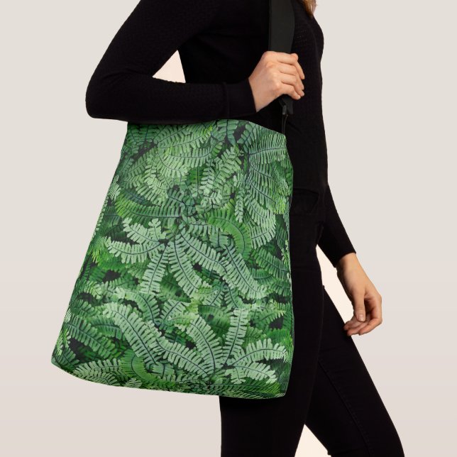 Two-side earthy fern patterns-see both sides crossbody bag (Close Up)