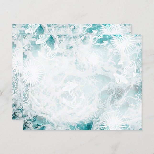 Two side nautical scrapbook paper (Front/Back)