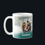 Two Side Personalized Custom Photo Coffee Mug<br><div class="desc">Add your own photos to create a special personalized gift. This mug can be customized with two photos. There's a spot to add one on the left side and another on the right. Below each photo is a spot to add your own text in bold antique ivory white lettering against...</div>