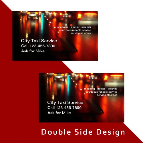 Two Side Taxi Service Business Card