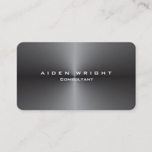 Two Sided Attractive Metallic Grey Stylish Modern Business Card