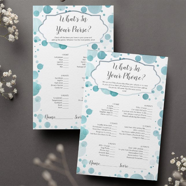Two-Sided Baby Shower Game, What's In Your Phone? (Creator Uploaded)