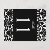 Two Sided Black and White Damask Table Number (Back)