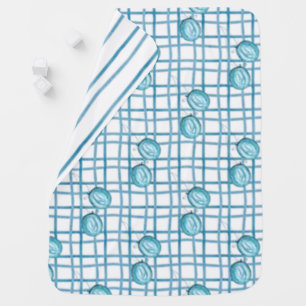 Two-Sided Blue Print Baby Blanket
