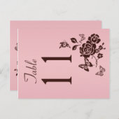 Two Sided Blush Pink and Brown Table Number (Front/Back)