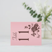 Two Sided Blush Pink and Brown Table Number (Standing Front)