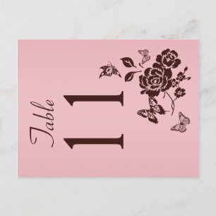 Two Sided Blush Pink and Brown Table Number