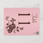 Two Sided Blush Pink and Brown Table Number (Back)