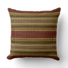 Two Sided Burgundy Green Ochre Stripes Cabin