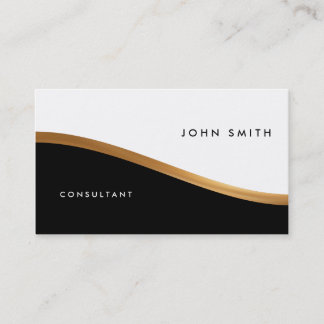 Two-Sided Business Card, Black & White, Gold Business Card