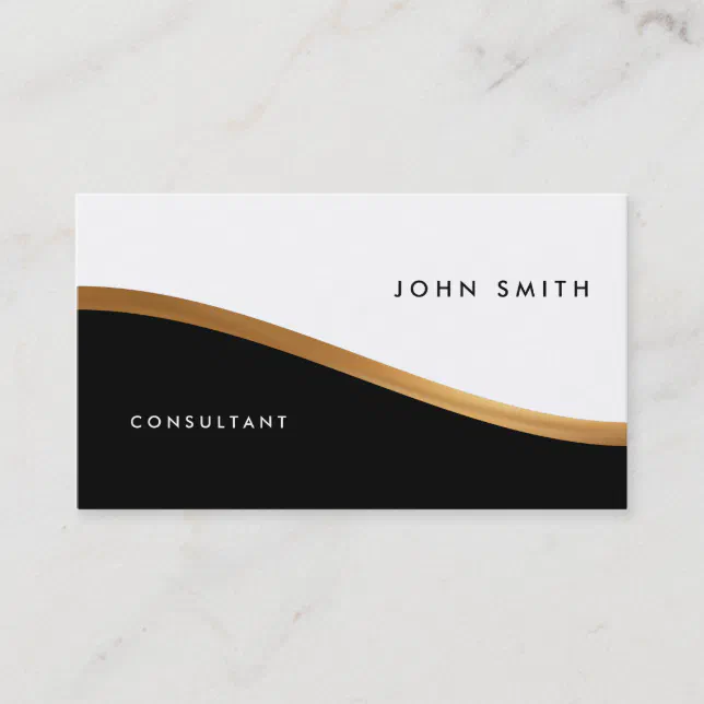 Two-Sided Business Card, Black & White, Gold Business Card | Zazzle