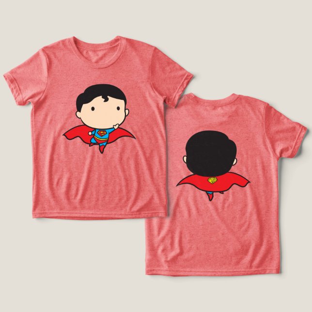 Two-Sided Chibi Superman Tri-Blend Shirt (Design Front & Back)