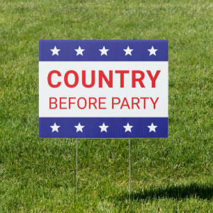 Two-sided Country Before Party Political  Sign