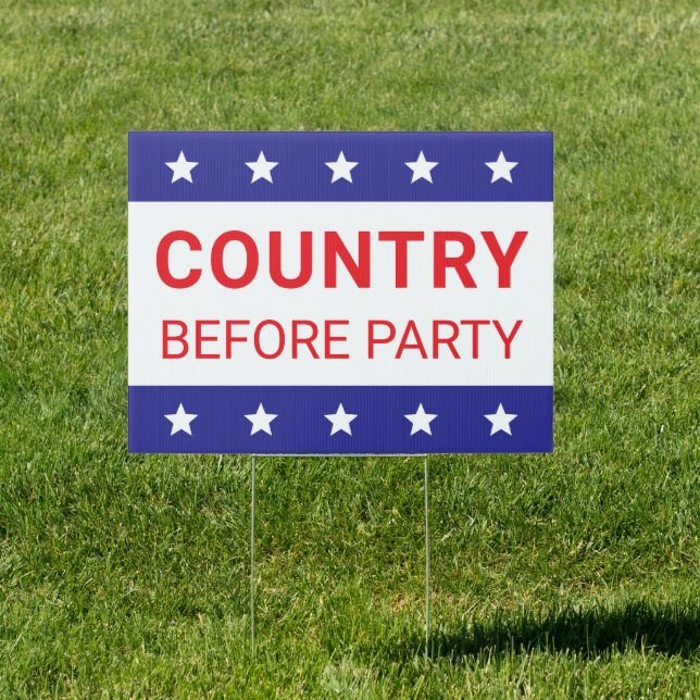 Two-sided Country Before Party Political  Sign (Insitu)