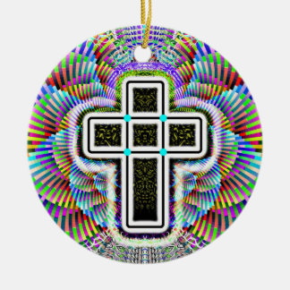 Two Sided Cross Ceramic Ornament