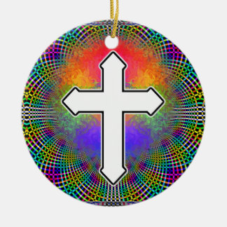 Two Sided CROSS Ceramic Ornament