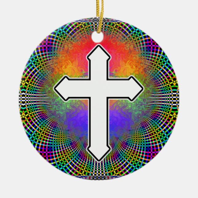 Two Sided CROSS Ceramic Ornament (Front)