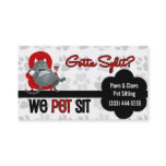 Two-Sided Custom Pet Sitter Red and Black Business Card Two-Sided Custom Pet Sitter Red and Black Business Card