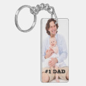 Two Sided Custom Photo #1 Dad Father Gift Keychain (Front Left)