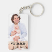 Two Sided Custom Photo #1 Dad Father Gift Keychain (Back)