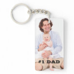 Two Sided Custom Photo #1 Dad Father Gift Keychain