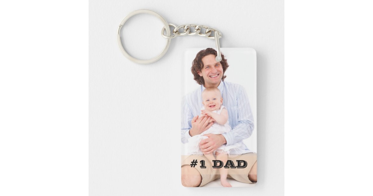 Two Sided Custom Photo #1 Dad Father Gift Keychain
