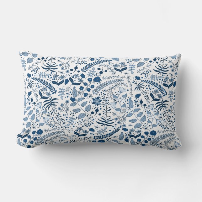 Two Sided Designs | Boho Floral Beautiful Lumbar Pillow (Front)