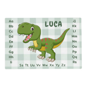 Two-sided Dinasaur Excavator Laminated Placemat