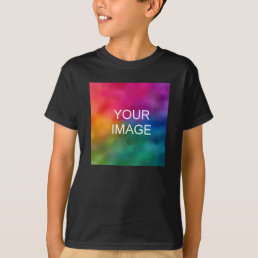 Two Sided Elegant Black Template Add Image Boys T-Shirt