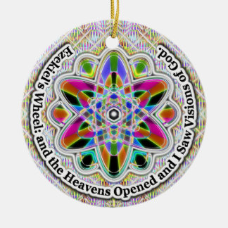 Two Sided - Ezekiel's Wheel: Visions of God Ceramic Ornament