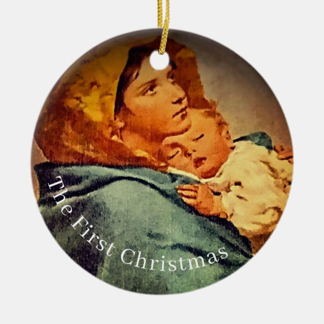 Two-Sided First Christmas Photo Ornament (Front)