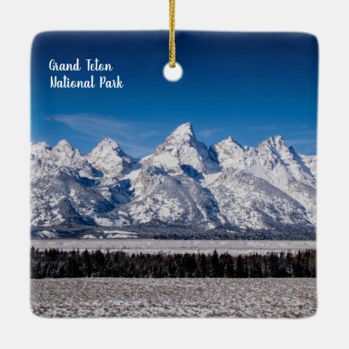 Two sided Grand Teton NP ornament