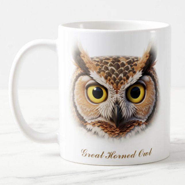Two-Sided Great Horned Owl Coffee Mug Design (Creator Uploaded)
