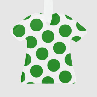 Two Sided Green and White Polka Dots Ornament