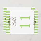 Two Sided Green and White Striped Table Number (Front/Back)