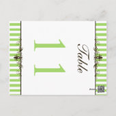 Two Sided Green and White Striped Table Number (Back)