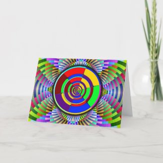 Two Sided Greeting Card - Rainbow Atomic Symbol