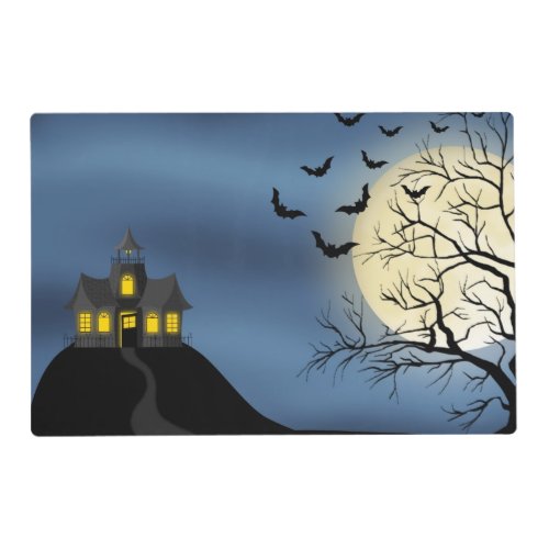 Two sided Halloween Holiday laminated place mat
