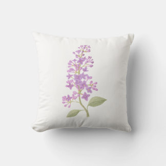 Two-Sided Hand-Drawn Lilac Throw Pillow