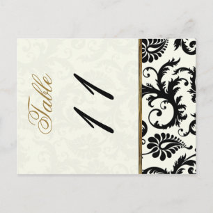 Two Sided Ivory, Gold, and Black Table Number