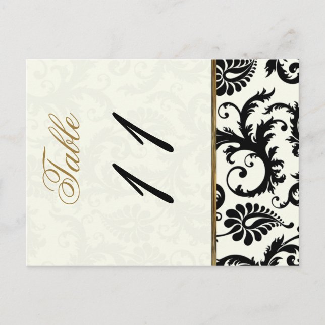 Two Sided Ivory, Gold, and Black Table Number (Front)